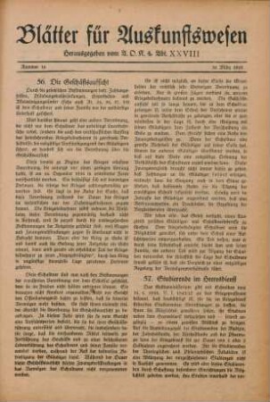 16.1918: Blätter für Auskunftswesen