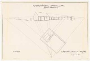 Perspektivübungen: Grundriss, Perspektivische Ansicht 1:200