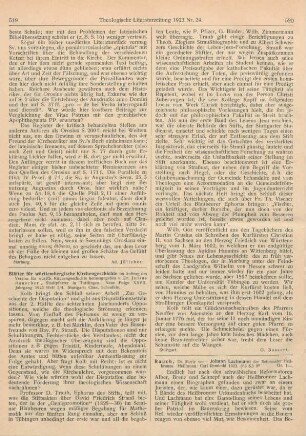 519-520 [Rezension] Rauscher, Julius (Hrsg.), Blätter für württembergische Kirchengeschichte. N. F. 27. Jhg. 1923, Heft 3/4