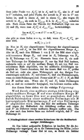 4. Hinlänglichkeit eines zweiten Kriterium für die Meßbarkeit stetiger Abbildungen.