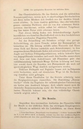 B. Die Basalte.