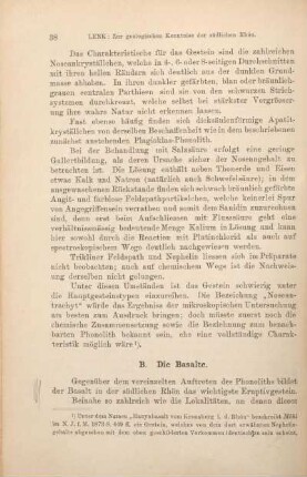 B. Die Basalte.