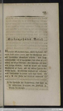 Siebenzehnter Brief