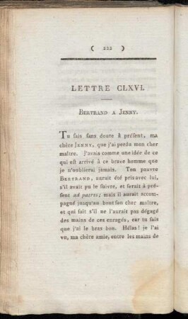 Lettre CLXVI. - Lettre CLXX.