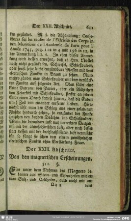 Der XXIII. Abschnitt. Von den magnetischen Erscheinungen