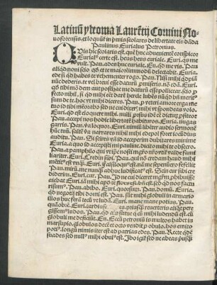 et loquu[n]t[ur] in p[ri]mis scolares de libertate eis da[n]da Paulinus Eurialus Petronius.