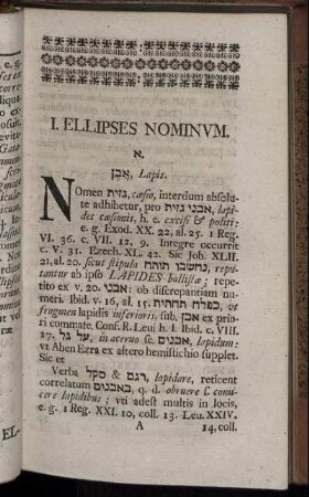 I. Ellipses Nominum.