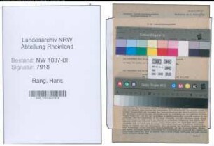 Entnazifizierung Hans Rang , geb. 27.09.1905 (Verw.Angestellter)