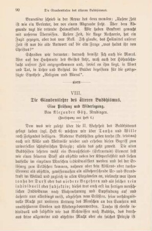 90-103 Die Glaubenslehre des älteren Buddhismus : eine Prüfung und Widerlegung (Fortsetzung)