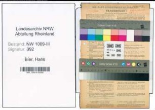 Entnazifizierung Hans Bier , geb. 13.10.1907 (Zollinspektor)