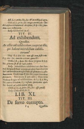 Lib. XI. Tit. III. - VII.
