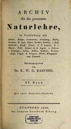 Archiv für die gesammte Naturlehre. 15, 15 (1828)
