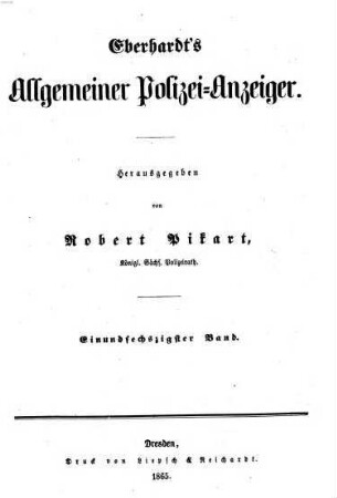 Eberhardt's allgemeiner Polizei-Anzeiger. 61. 1865 = Juli - Dez.