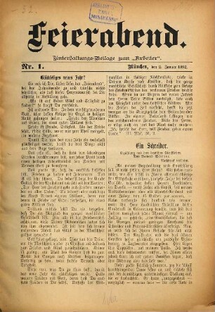 Feierabend. 1892 = [Jg. 3]