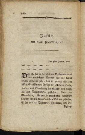 Zusatz aus einem zweyten Brief.