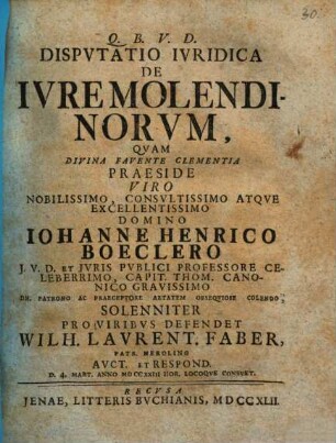 Disp. iur. de iure molendinorum