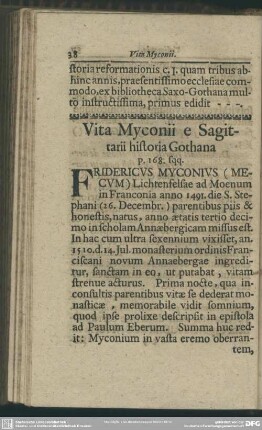 Vita Myconii e Sagittarii historia Gothana