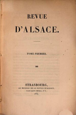 Revue d'Alsace, 1. 1834,1/2
