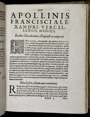 Radius Duodecimus, Emplastra componit.