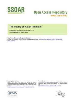 The Future of 'Asian Premium'