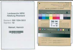 Entnazifizierung Heinrich Meinert , geb. 11.11.1903 (Techniker)