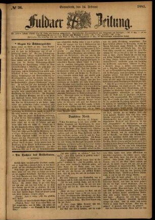 Ausgabe vom Samstag, den 14. Februar 1885.