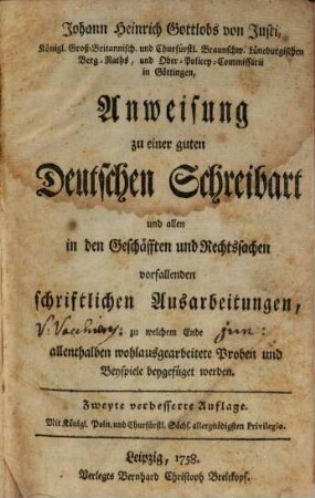 Anweisung zu einer guten deutschen Schreibart