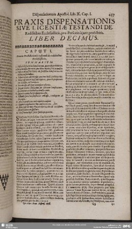Praxis Dispensationis Sive Licentiae Testandi De Redditibus Ecclesiasticis, pro Personis à jure prohibitis. Liber Decimus