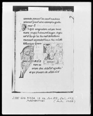 Capitula et Orationes officii — Tod der heiligen Muttergottes, Folio 112recto
