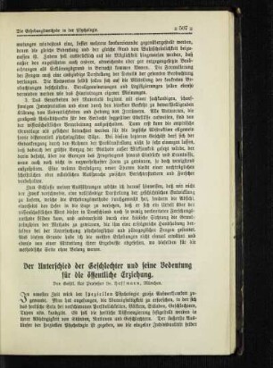 ¬Der¬ Unterschied der Geschlechter und seine Bedeutung für die öffentliche Erziehung