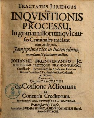 Tractatus iuridicus de inquisitionis processu