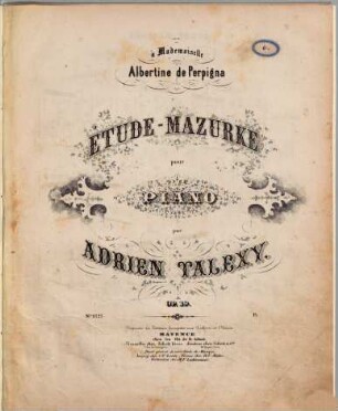 Étude-Mazurke : pour piano ; op. 19