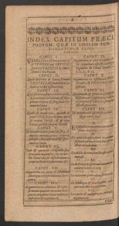 Index Capitum Praecipuorum. Quae in Libello Fundamentorum Explicantur.