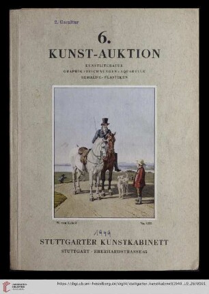 Nr. 6: Kunst-Auktion: Gemälde, Plastik, Graphik, Handzeichnungen, Aquarelle, Kunstliteratur: Gemälde, Plastiken, Graphik-Handzeichnungen, Aquarelle, Kunstliteratur : Versteigerung 26., 27. und 28. Oktober 1949