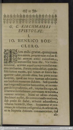 G. C. Kirchmaieri Epistolae