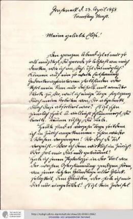 Brief vom 23.04.1898
