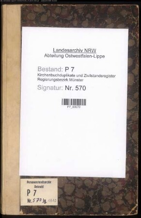 Zivilstandsregister der Munizipalität Gronau (GHT 1810). (Gemeinde: Gronau, Kreis Ahaus)