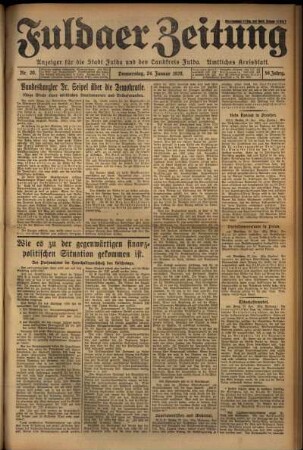 Ausgabe vom Donnerstag, den 24. Januar 1929.