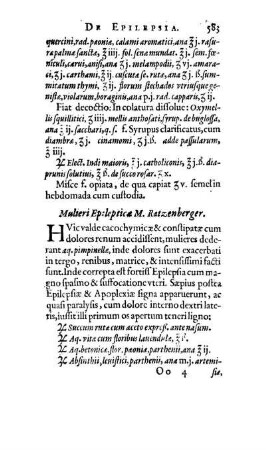 Mulieri Epilepticæ M. Ratzenberger.