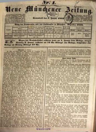Neue Münchener Zeitung. 1853, 1 - 6