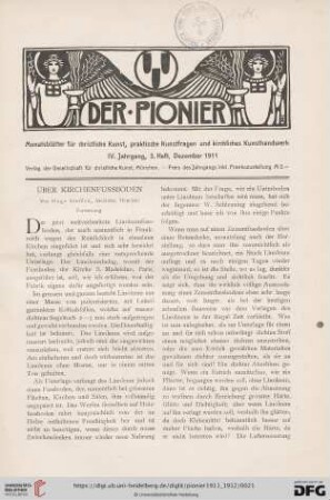 3. Heft, Dezember 1911