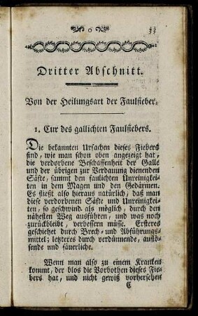 Dritter Abschnitt. Von der Heilungsart der Faulfieber.
