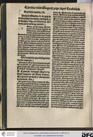 Incipit omelia X, in qua interpretatur tertium capitulum a principio usque ad illam partem: et veni ad transmigrationem.