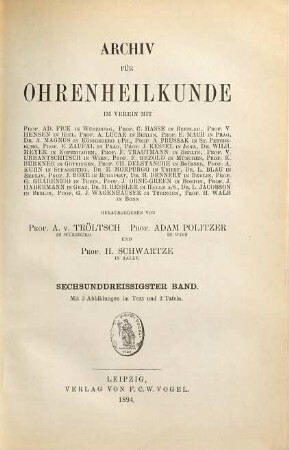 Archiv für Ohrenheilkunde. 36. 1894