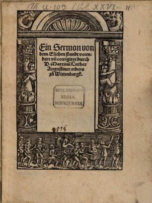 Ein Sermon von dem Elichen standt