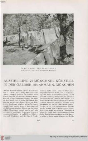 45: Ausstellung 70 Münchner Künstler in der Galerie Heinemann, München