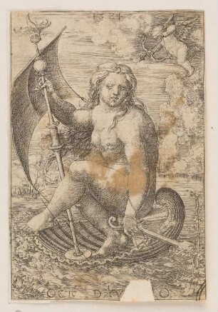 Venus in einer Muschel segelnd