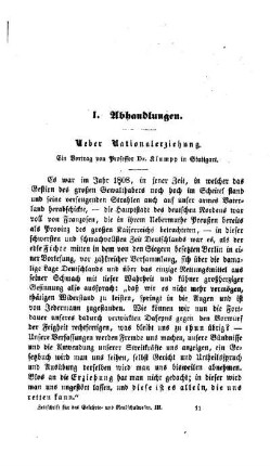 Ueber Nationalerziehung