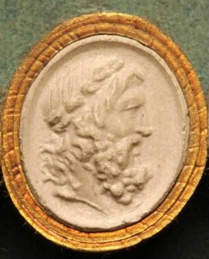 Kopf des Jupiter (Zeus) mit Oliven gekrönt (Daktyliothek, Supplement)