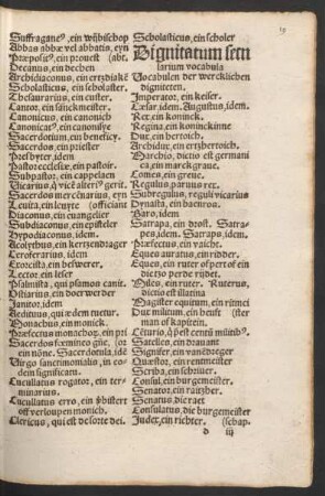 Dignitatum secularium vocabula.